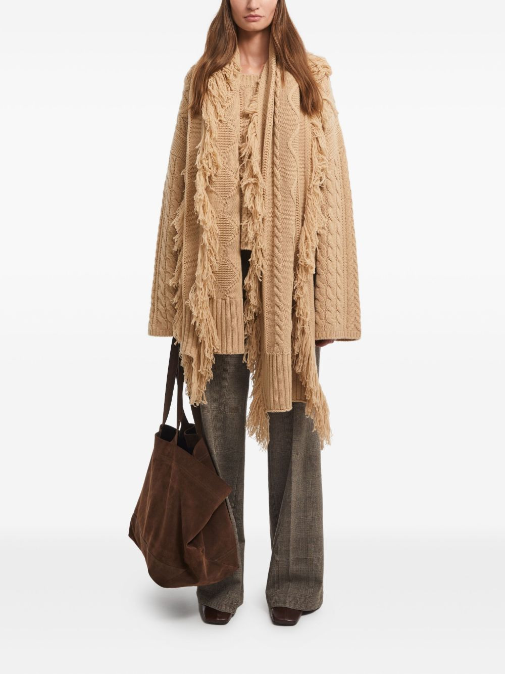 cable-knit fringe scarf - 4