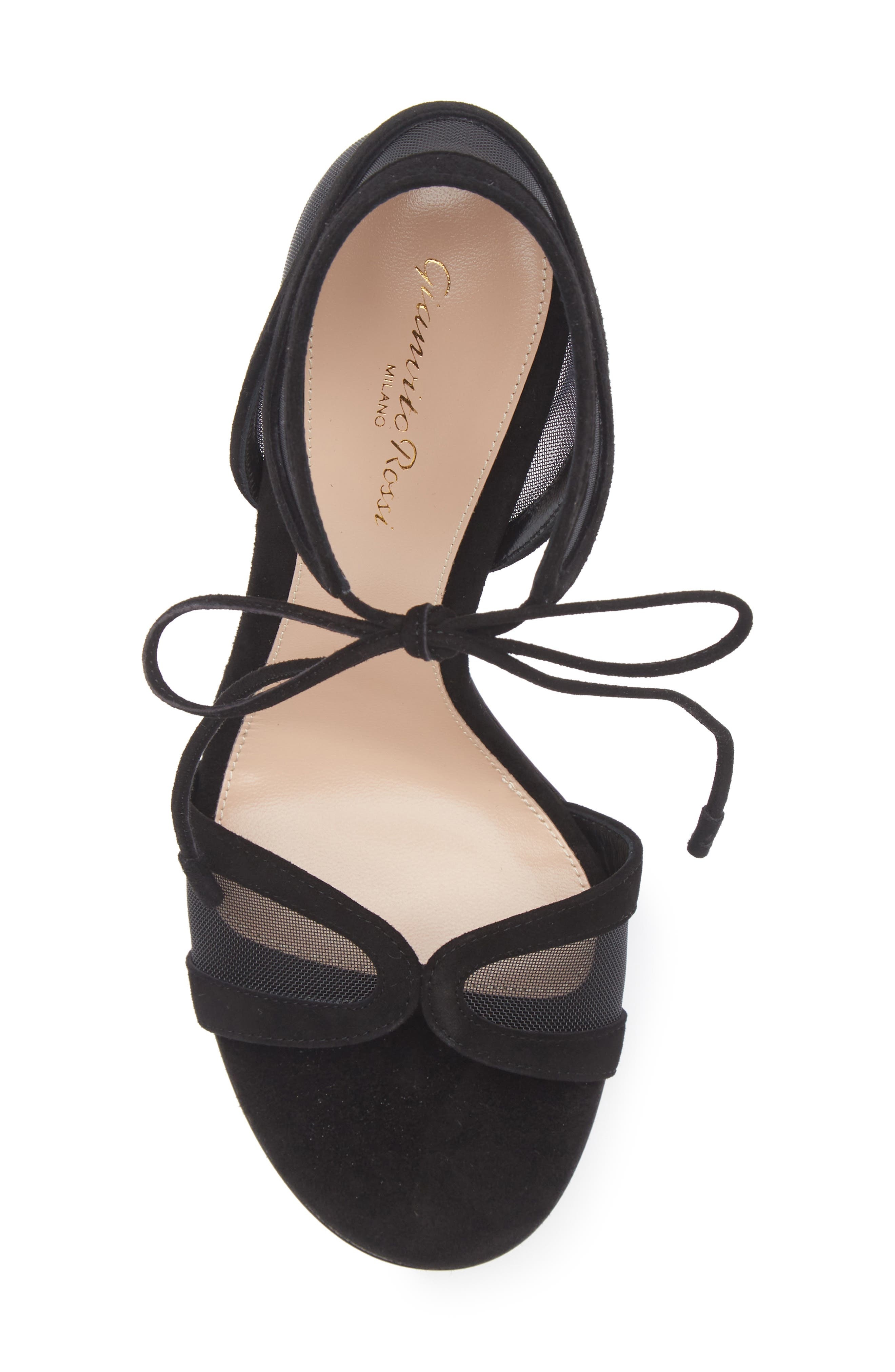Gianvito Rossi Falene Mesh & Suede Stiletto Sandal in Black at Nordstrom - 5