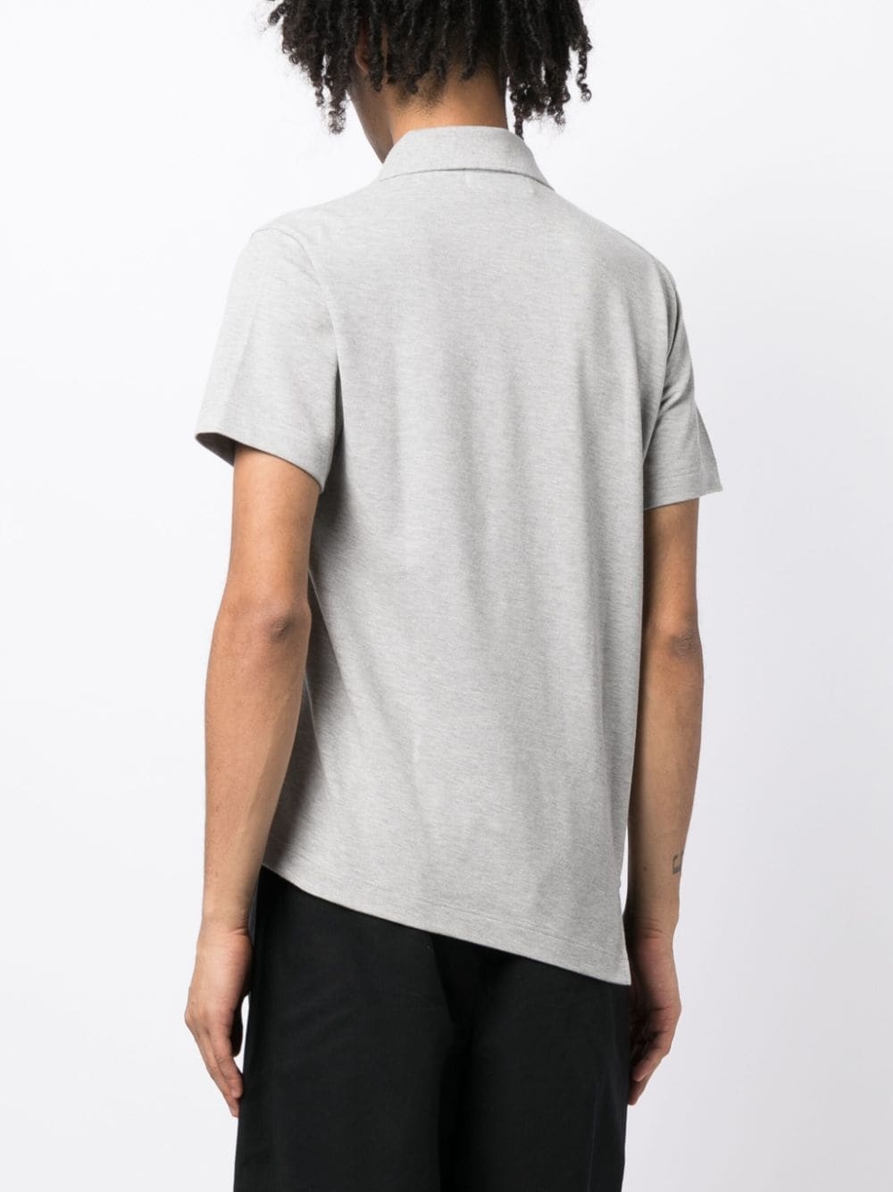 logo-patch asymmetric polo shirt - 4