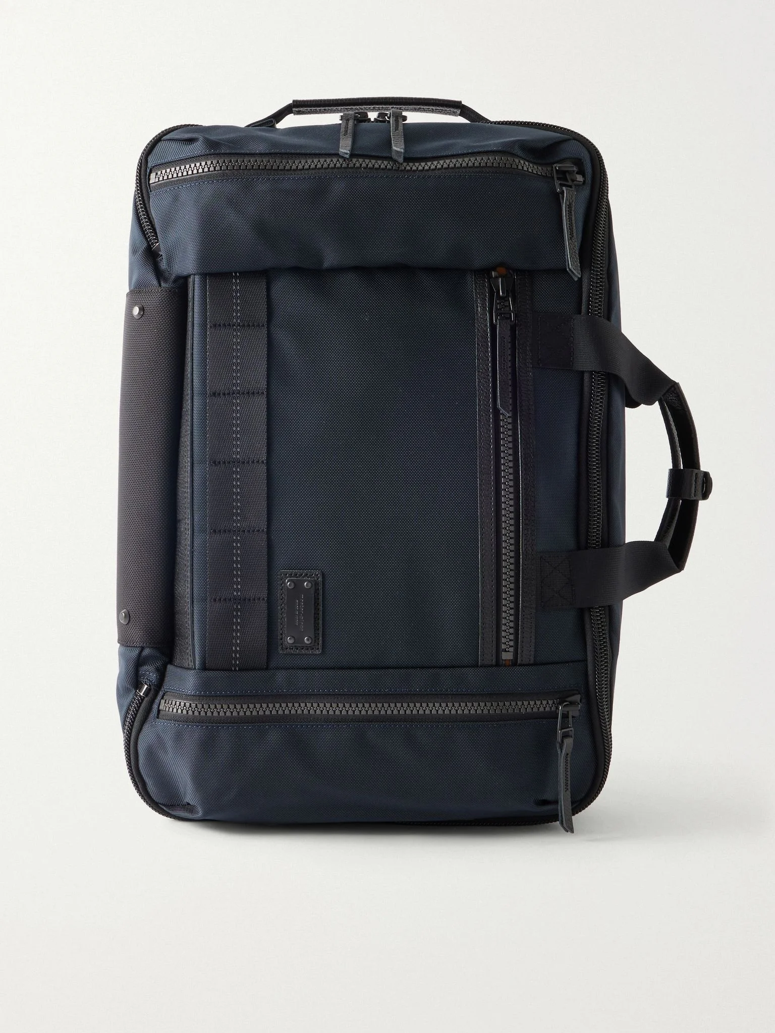Rise Leather and Canvas-Trimmed CORDURA® MasterTeX Backpack Navy - 1