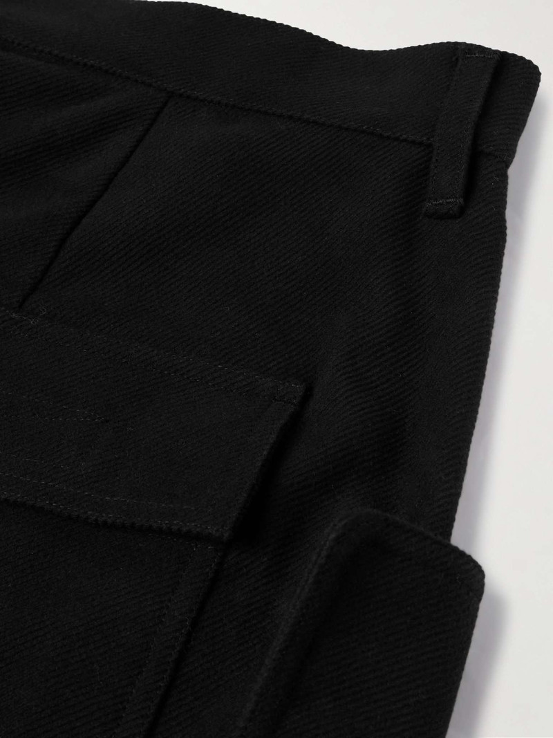 Stefan Wide-Leg Brushed Cotton-Twill Cargo Trousers 4
