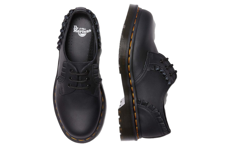Dr. Martens (WMNS) Dr. Martens 1461 Frill Nappa Leather Oxford Shoes 'Black' 30696001 outlook