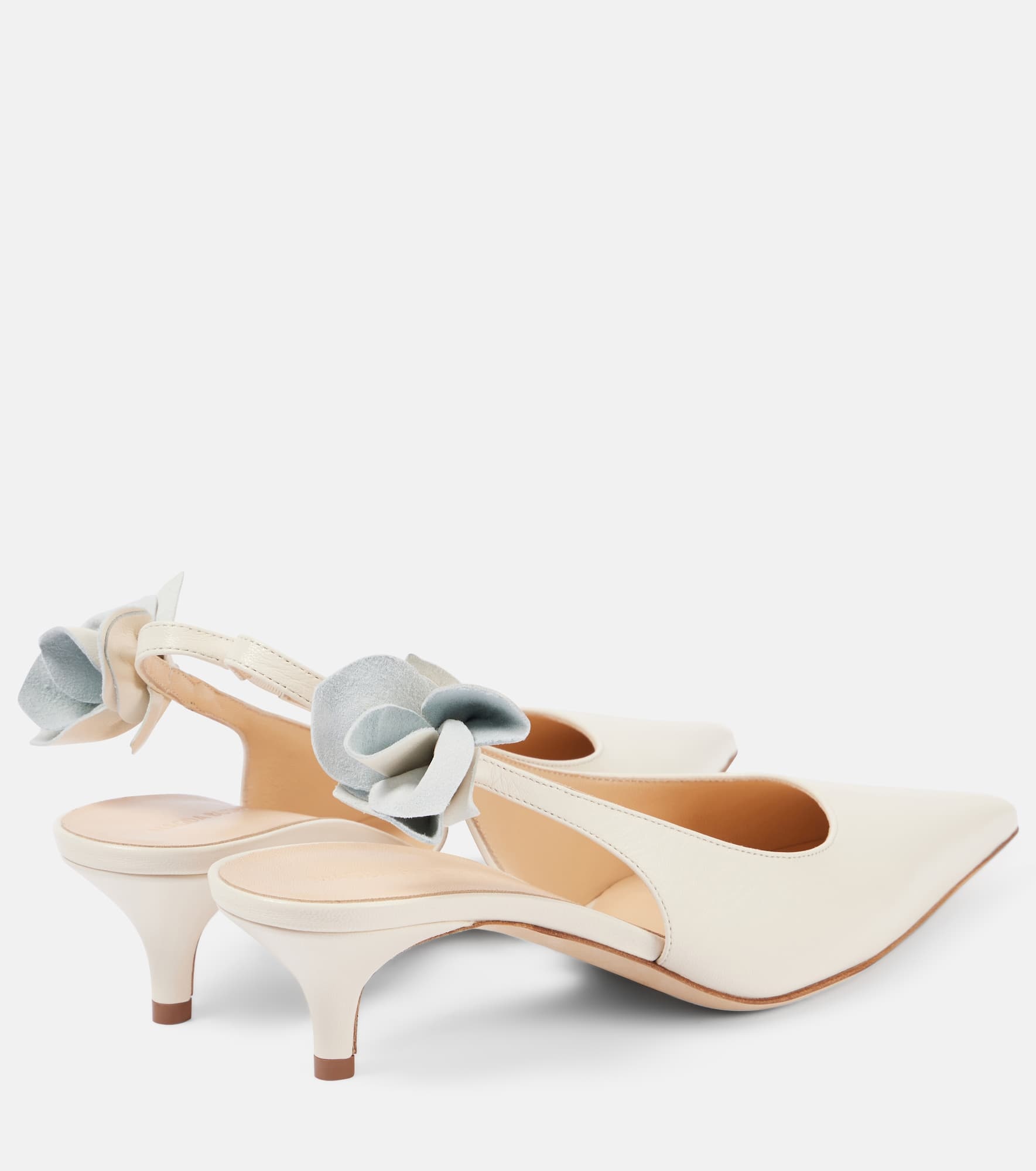 Bridal leather slingback pumps - 2