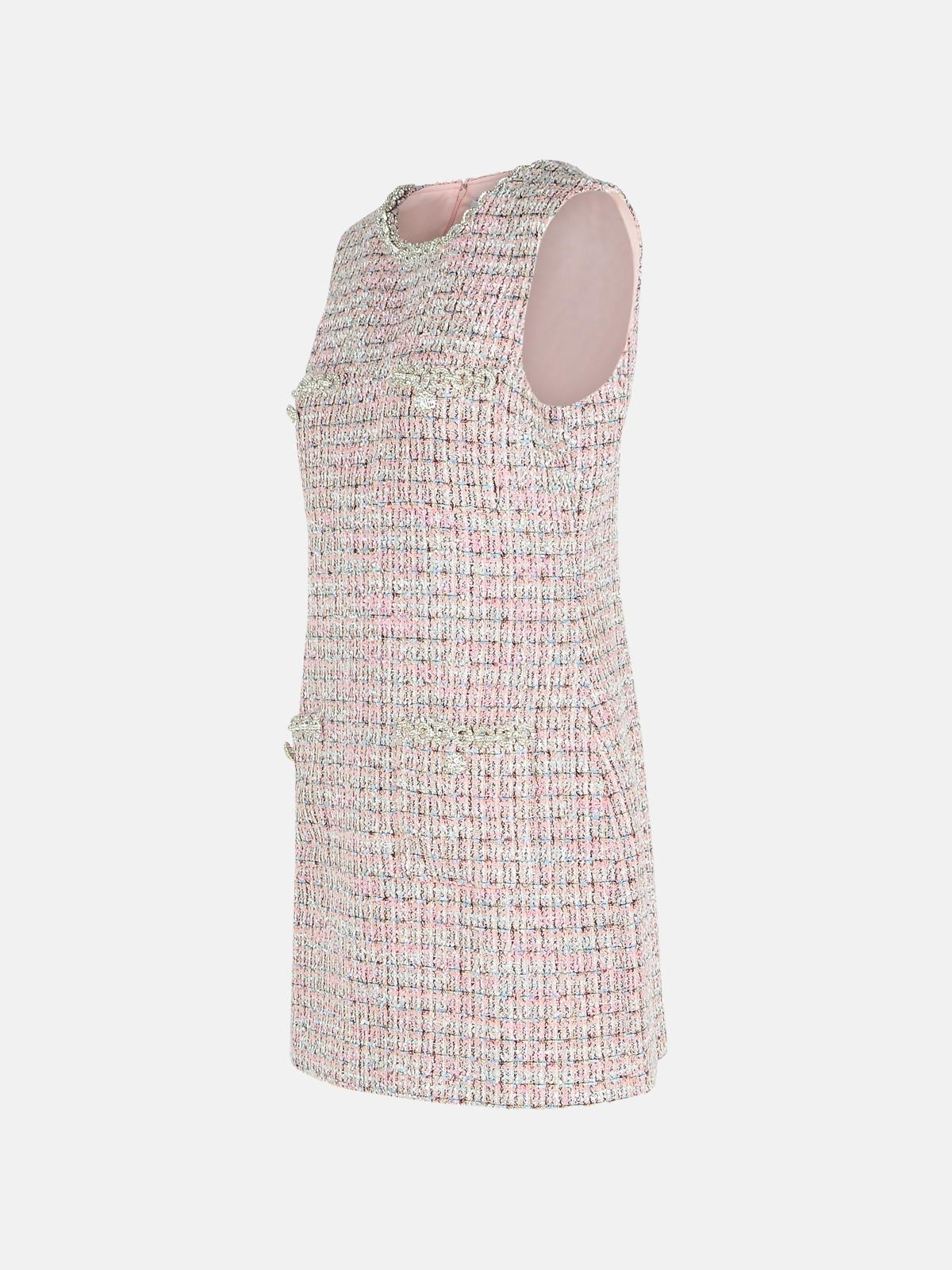 SLEEVELESS PINK POLYESTER MINI DRESS - 2