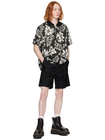 sacai Black Belted Shorts outlook