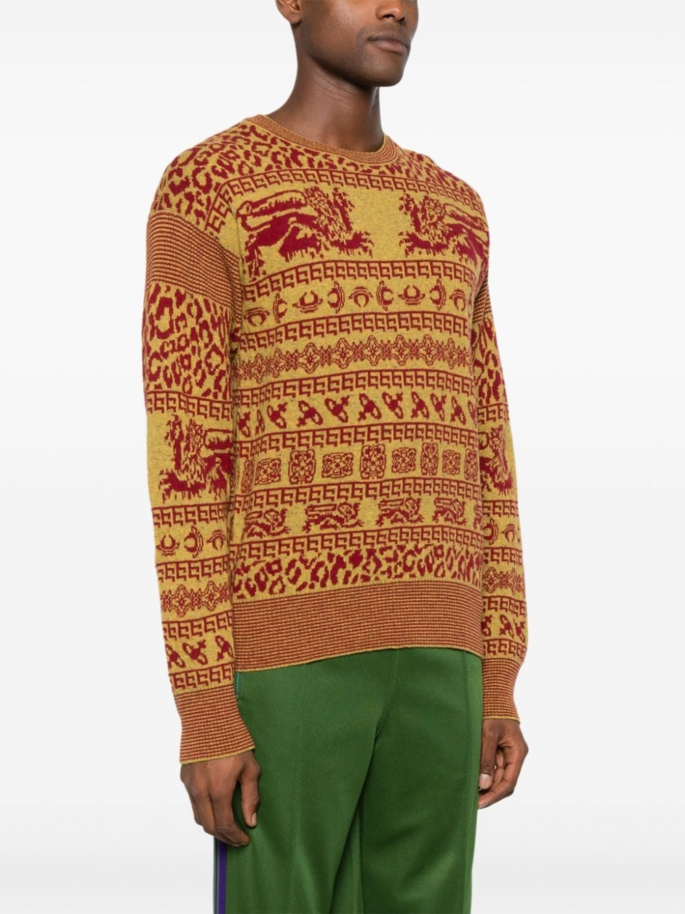 intarsia-knit crew-neck jumper - 3