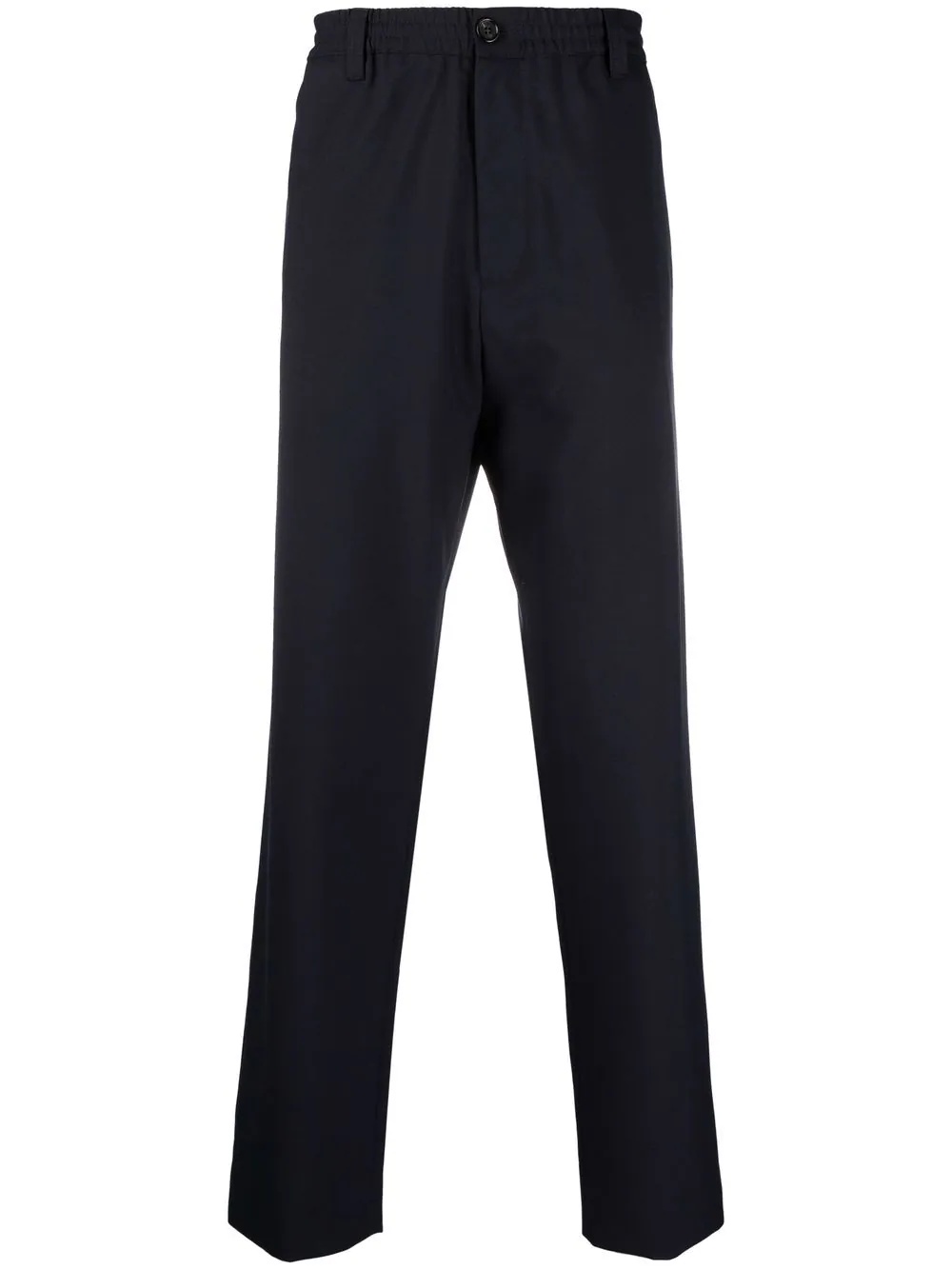 button-fastening straight-leg trousers - 1