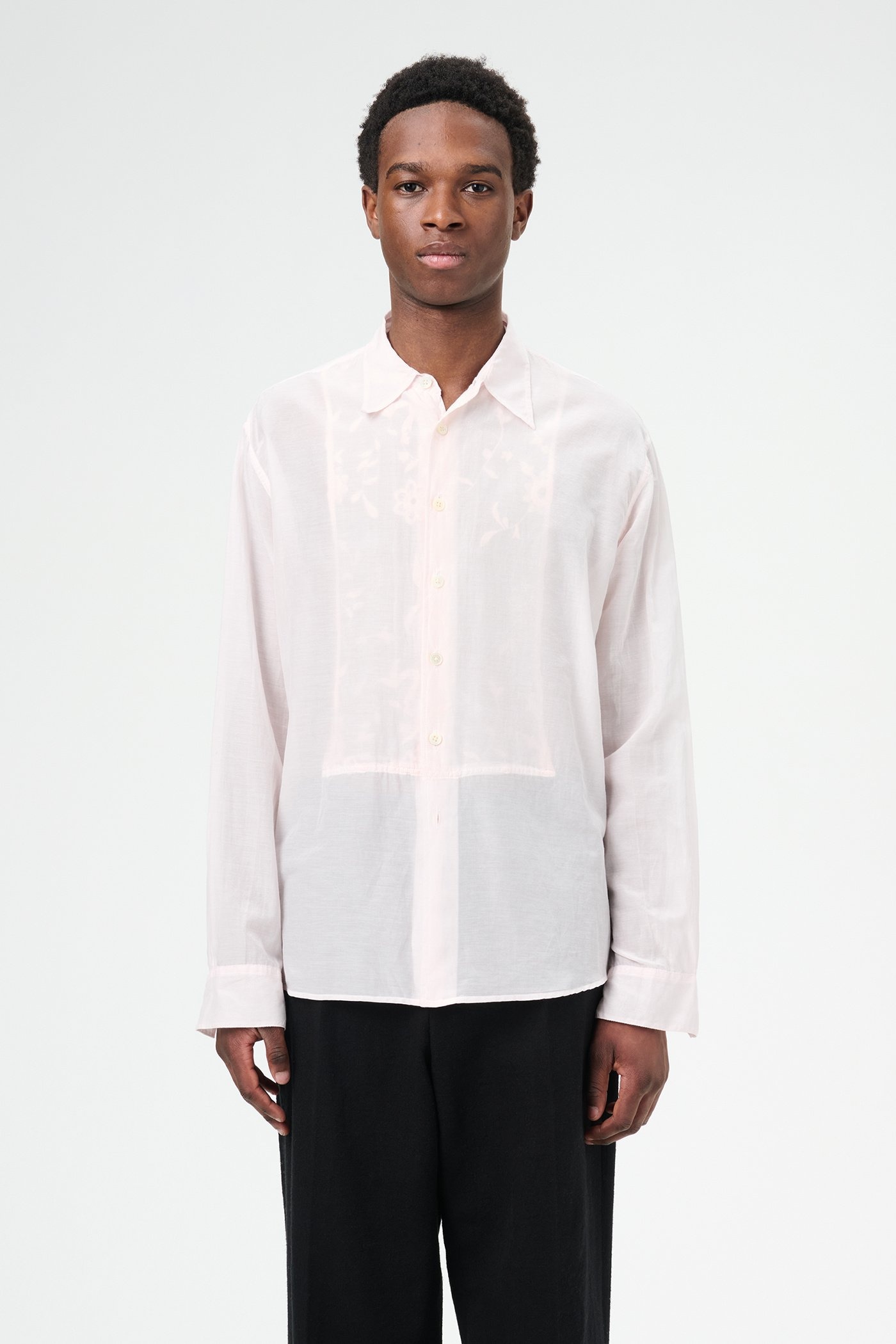 Adorn Shirt Ballet Pink Sheer Cotton Silk - 3