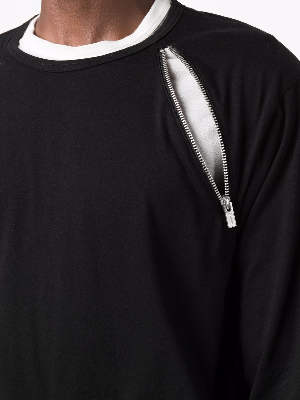 zip detail T-shirt - 5