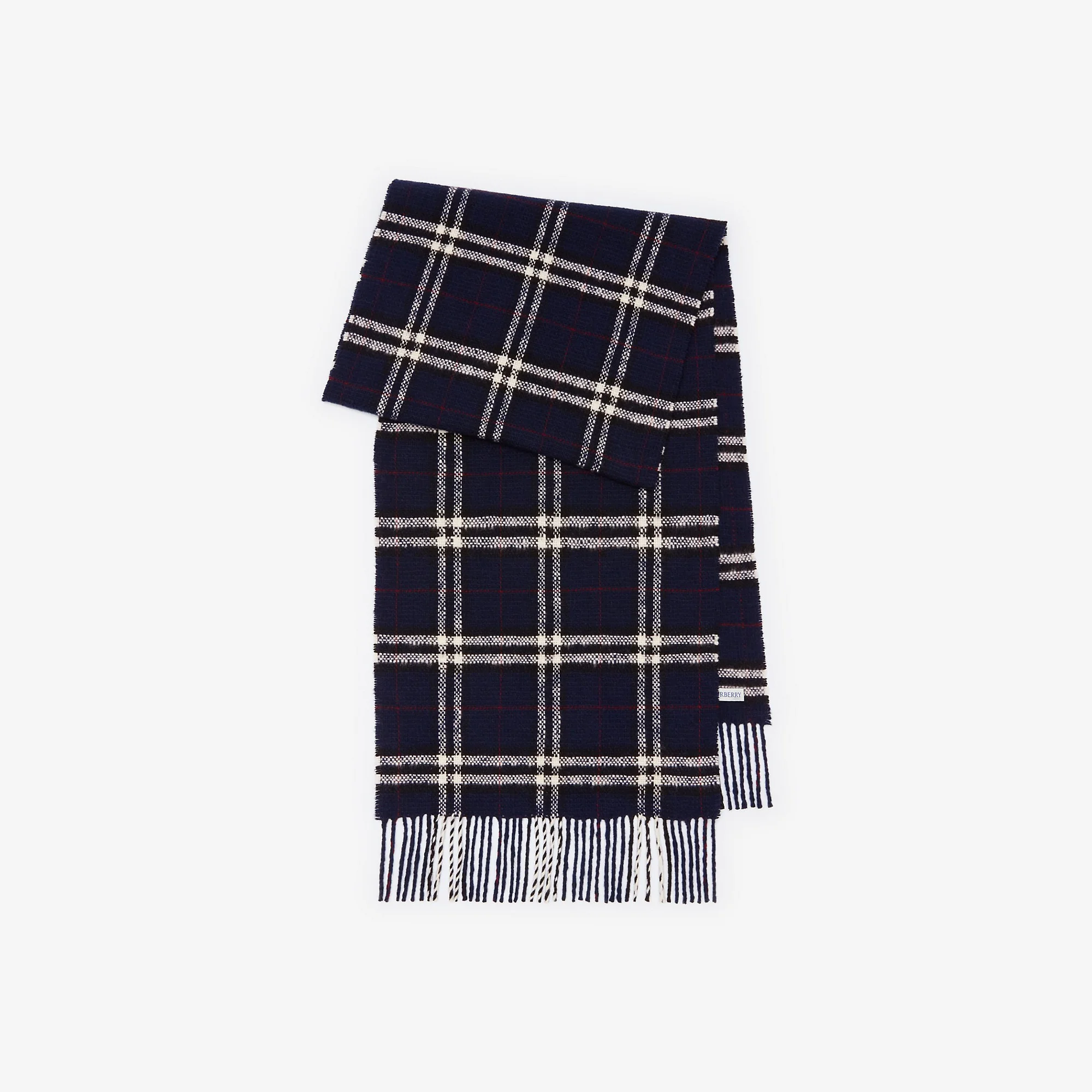 Check Wool Cashmere Scarf - 1