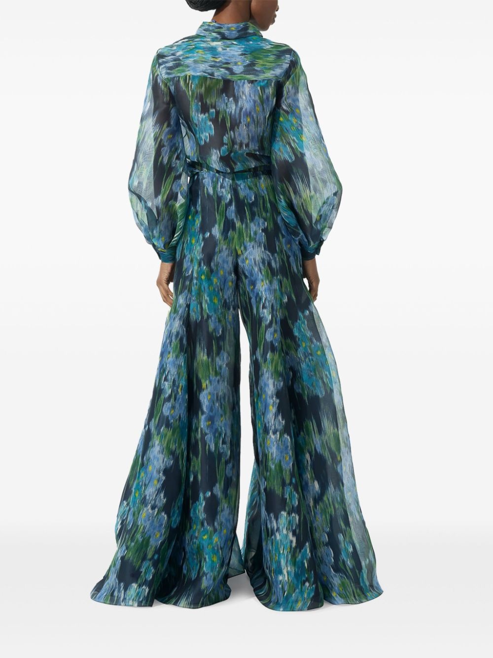 floral-print puff-sleeve blouse - 3