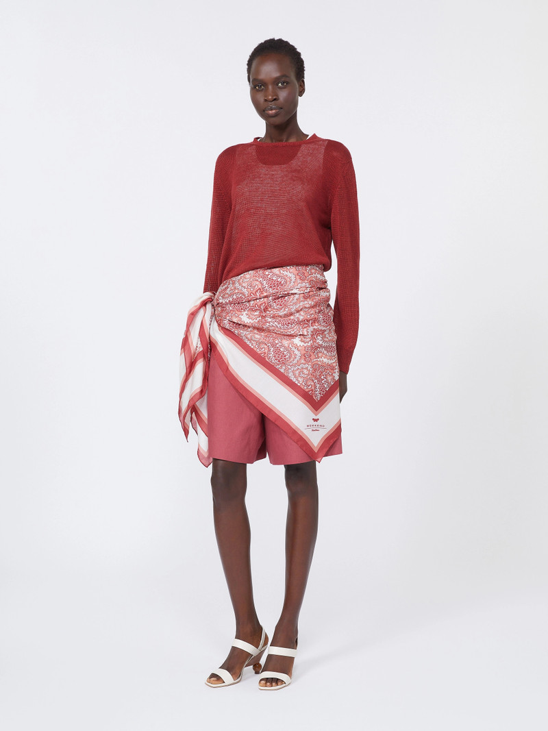 SARONG Modal and silk maxi square - SALMON 6