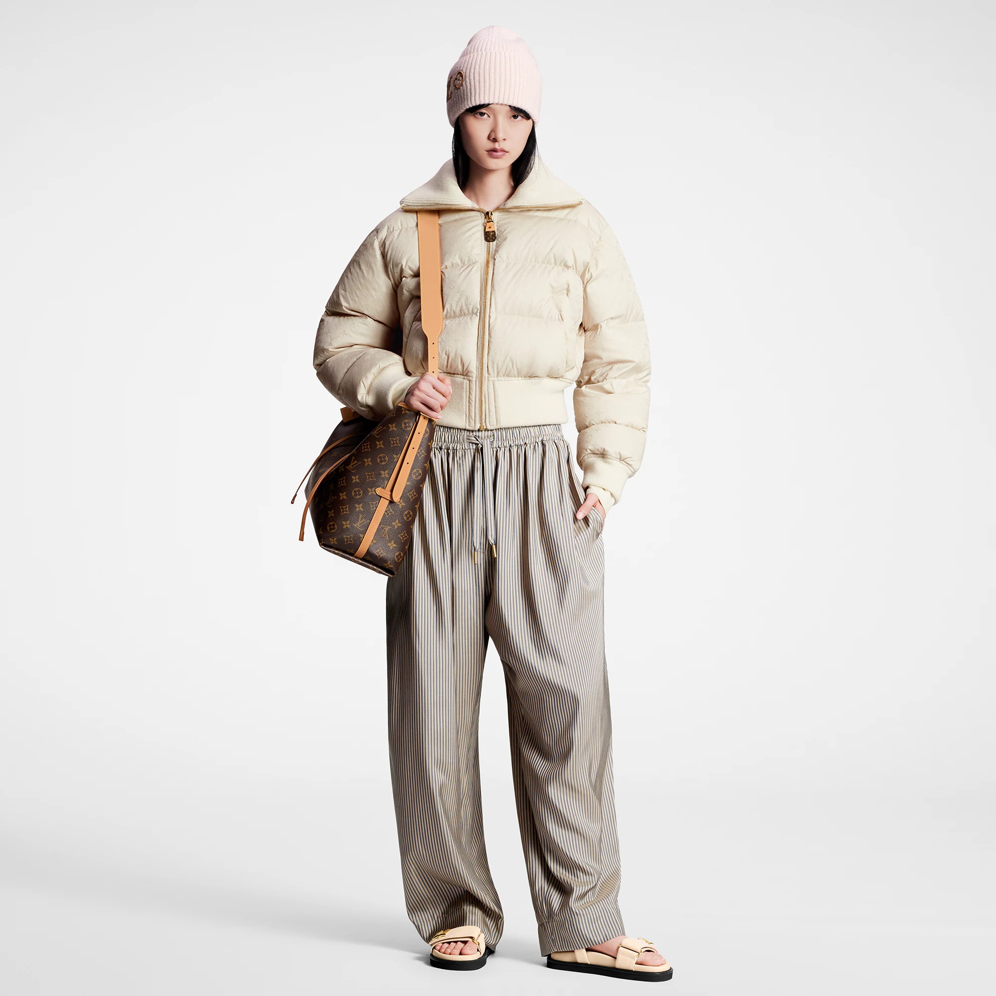 Pinstripe Silk Baggy Pajama Pants - 4