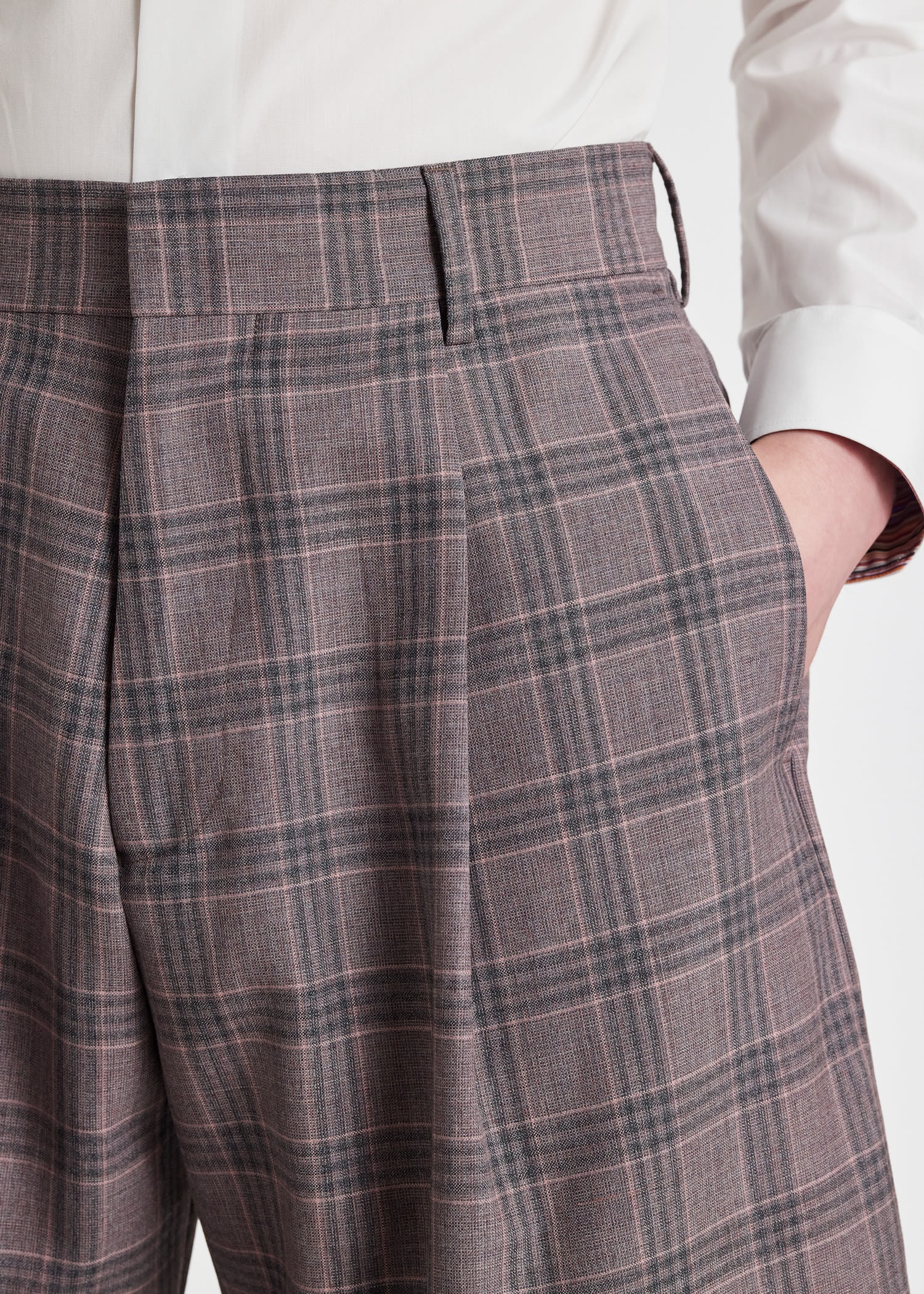 Wool Check Shorts - 5