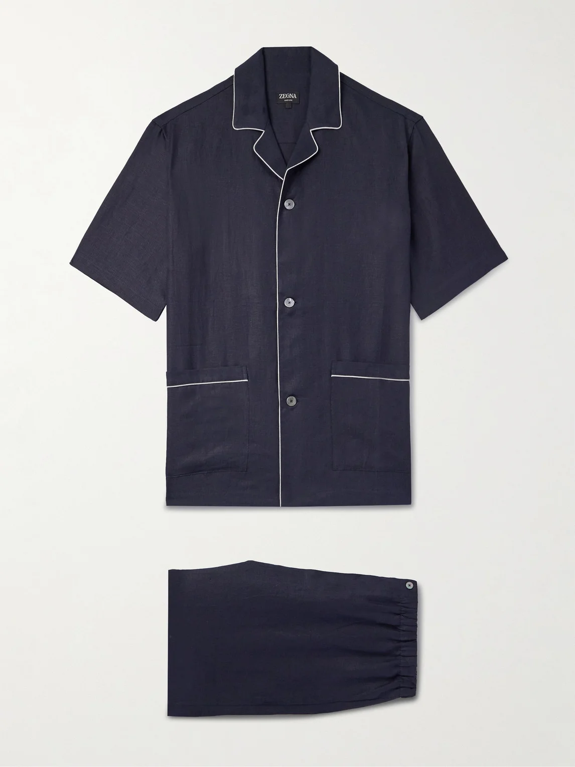 Camp-Collar Oasi Linen Pyjama Set - 1