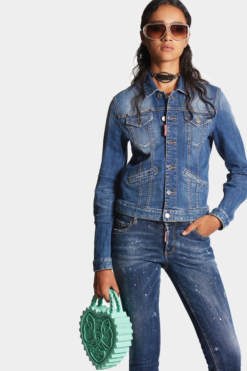 関税送料込♪DSQUARED2/Wash Boyfriend Jeans Jacket DSQUARED2 MEDIUM CLEAN WASH BOYFRIEND JEANS JACKET | REVERSIBLE