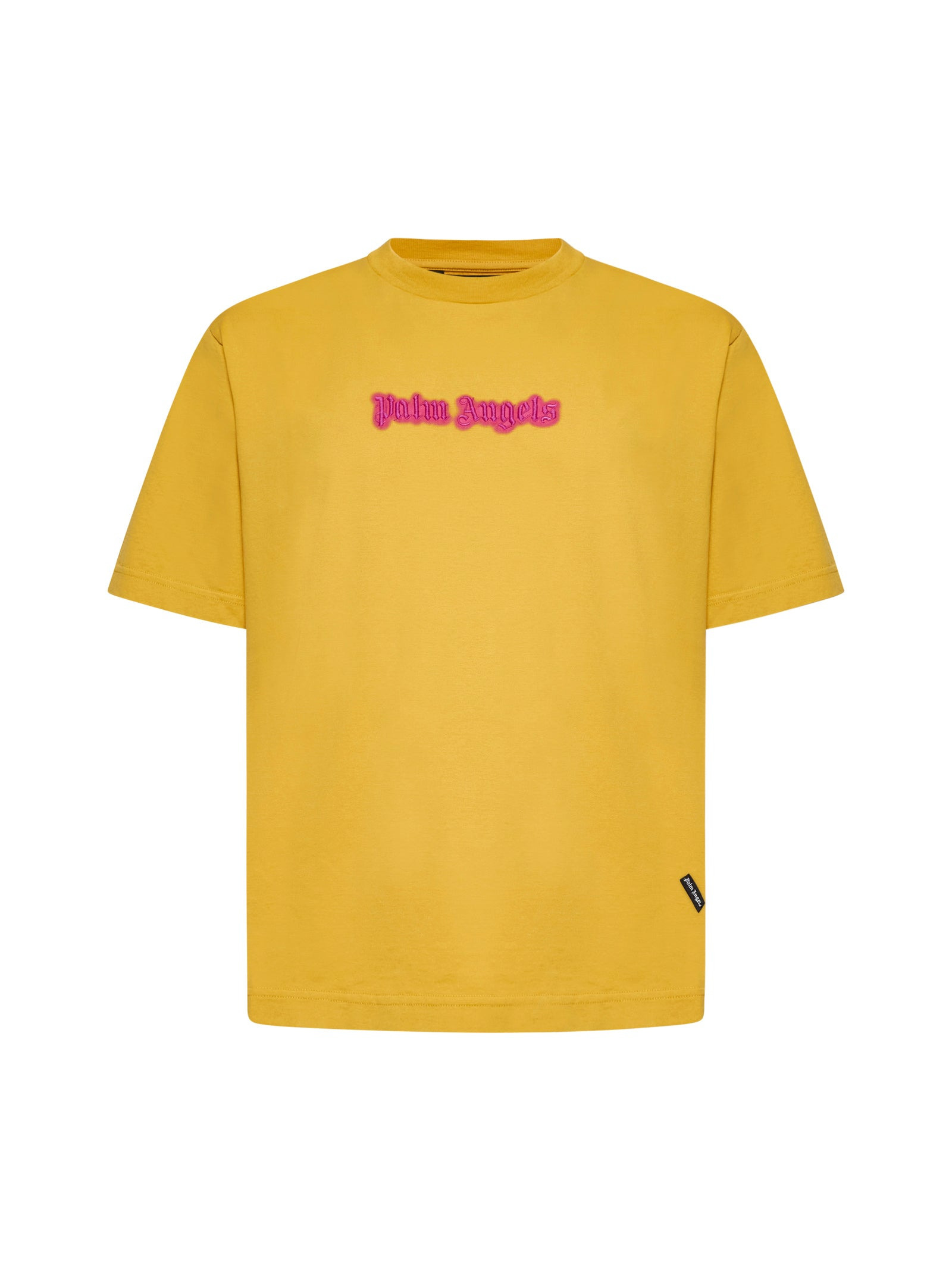 Palm Angels Men Yellow Neon Logo T-Shirt - 1