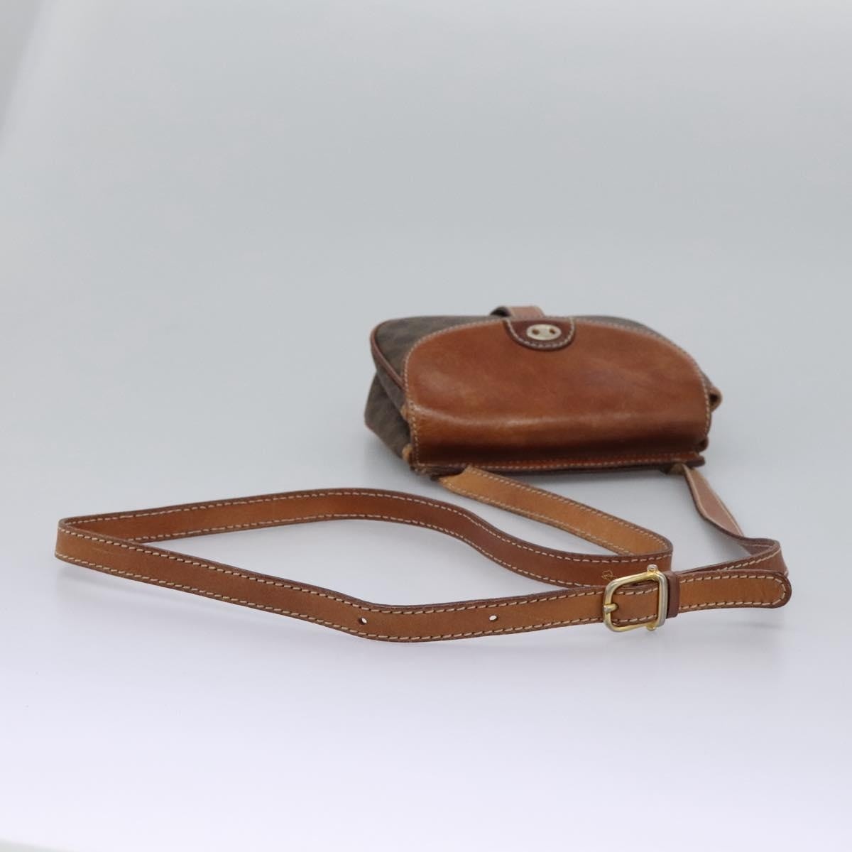 CELINE Macadam Canvas Shoulder Bag Pvc Leather Brown - 7