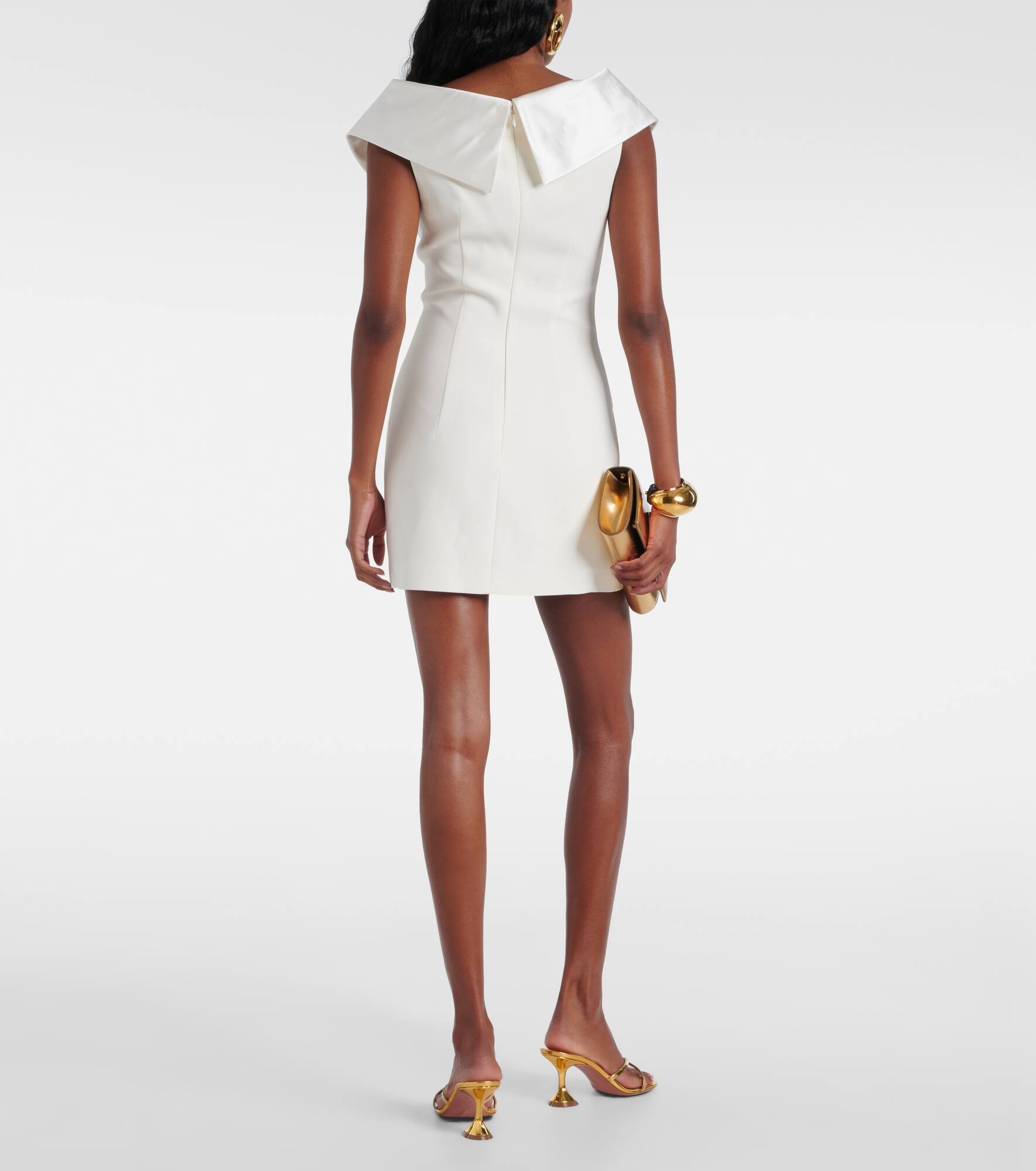 Bow-detail satin-trimmed cady minidress - 3
