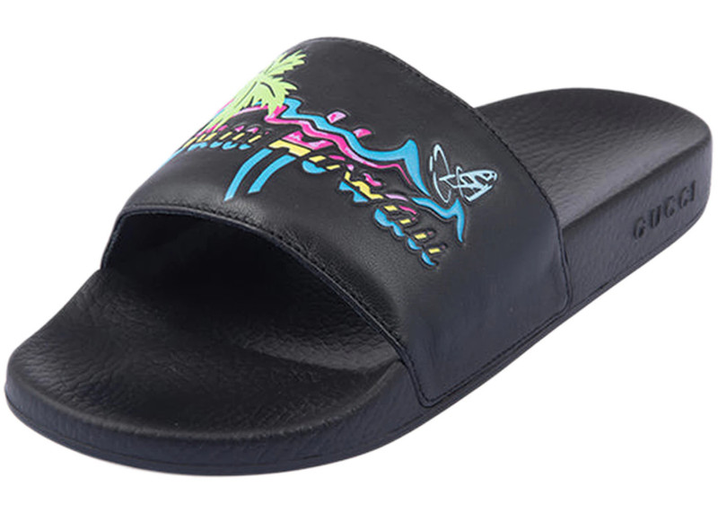 GUCCI Gucci Slide Hawaii Black Multi outlook