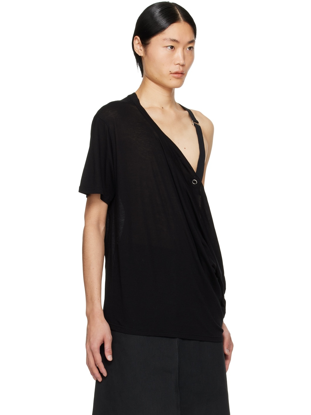 Black Drop Shoulder T-Shirt - 2