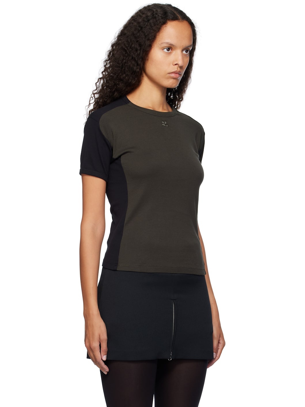 Brown & Black Contrast Frame T-shirt - 4