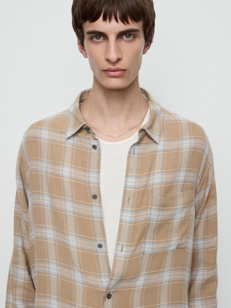 FRAME Plaid Shirt in Beige Plaid outlook