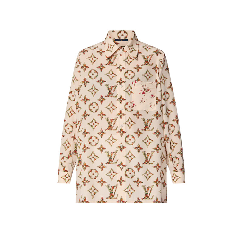 Floral Monogram Pajama Shirt 1