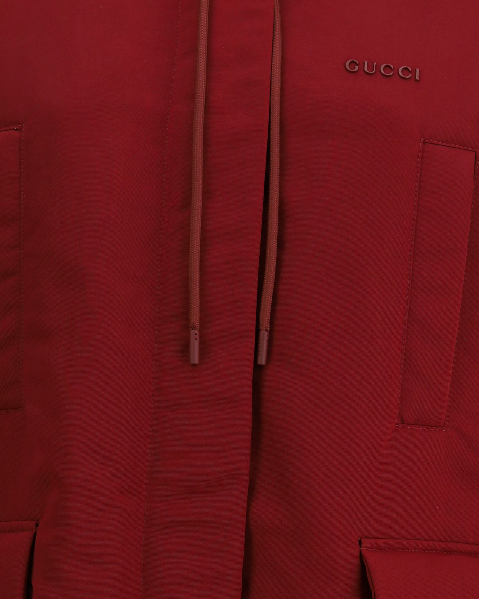 Red Polyester faille Jacket - 3