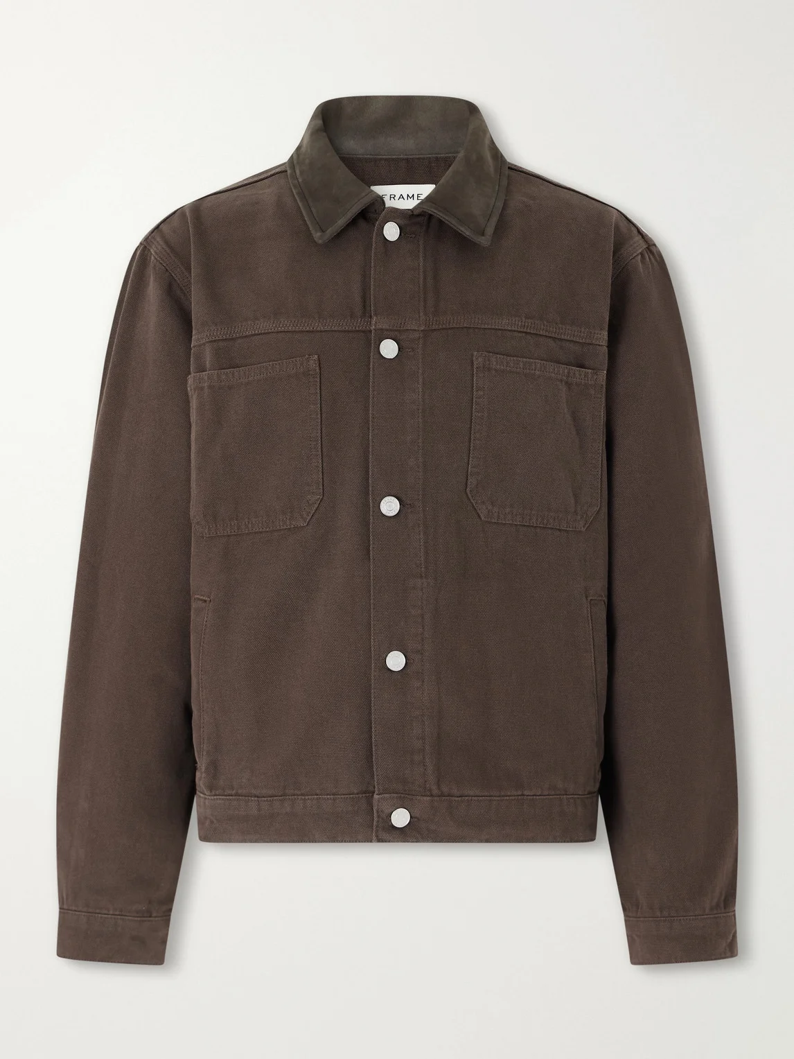 Suede-Trimmed Cotton-Canvas Jacket - 1