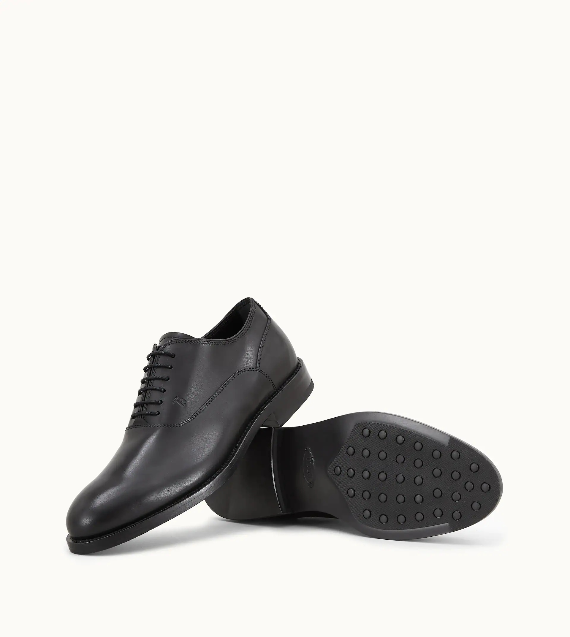 LACE-UPS IN LEATHER - BLACK - 5