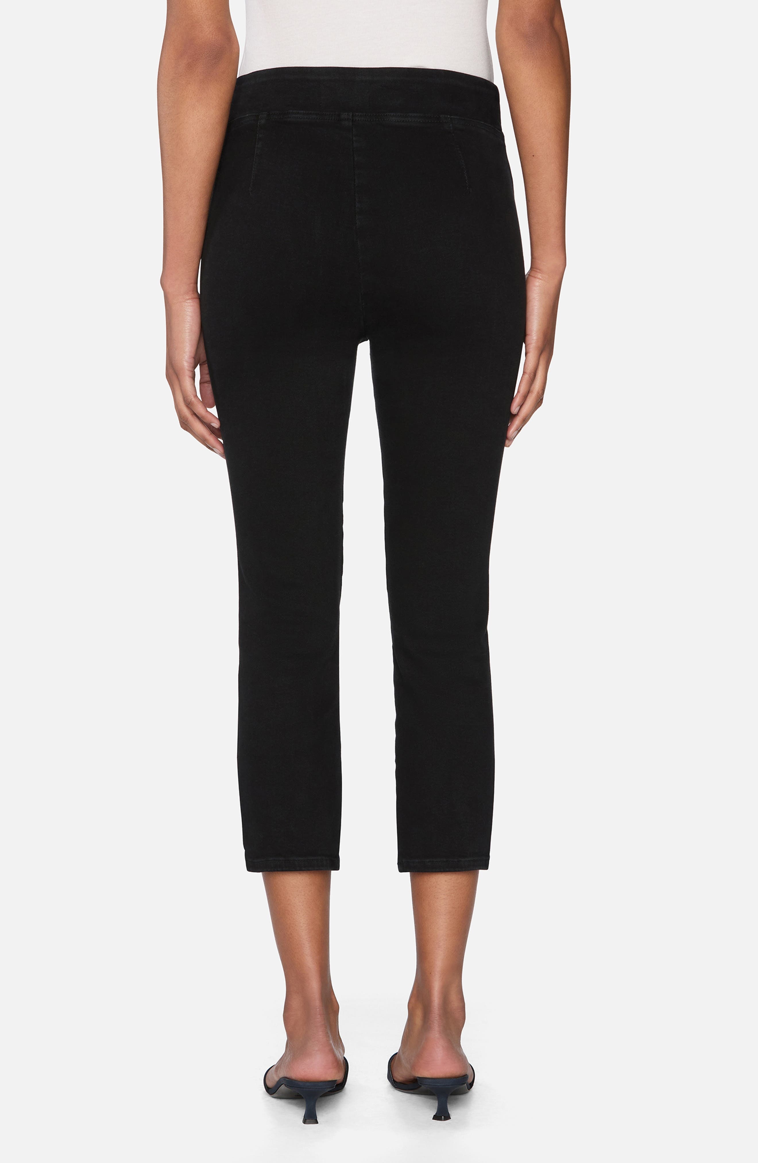 FRAME Jetset Weekend Pull-On High Waist Capri Jeans in Sheen Noir at Nordstrom - 2