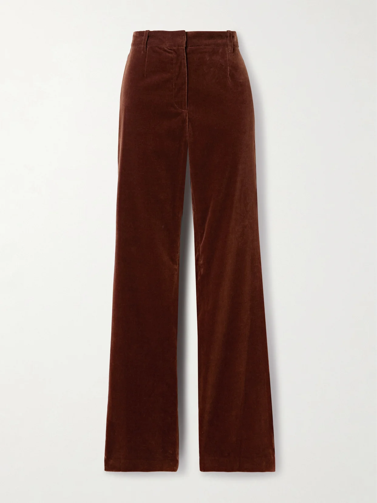 Corette Cotton-blend Velvet Straight-leg Pants - 1