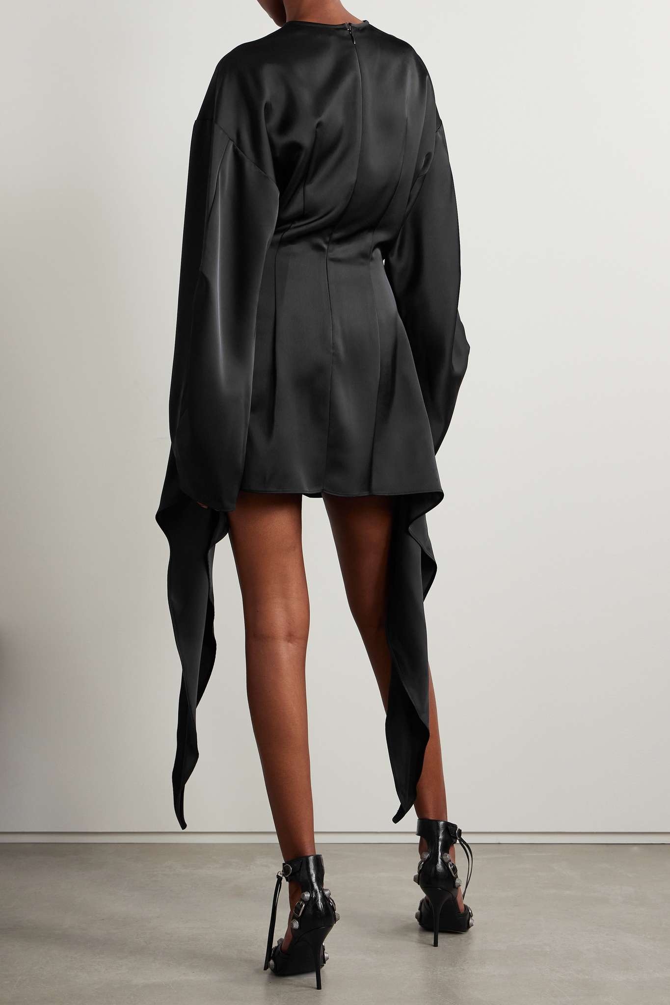 Louie draped cutout satin mini dress - 3