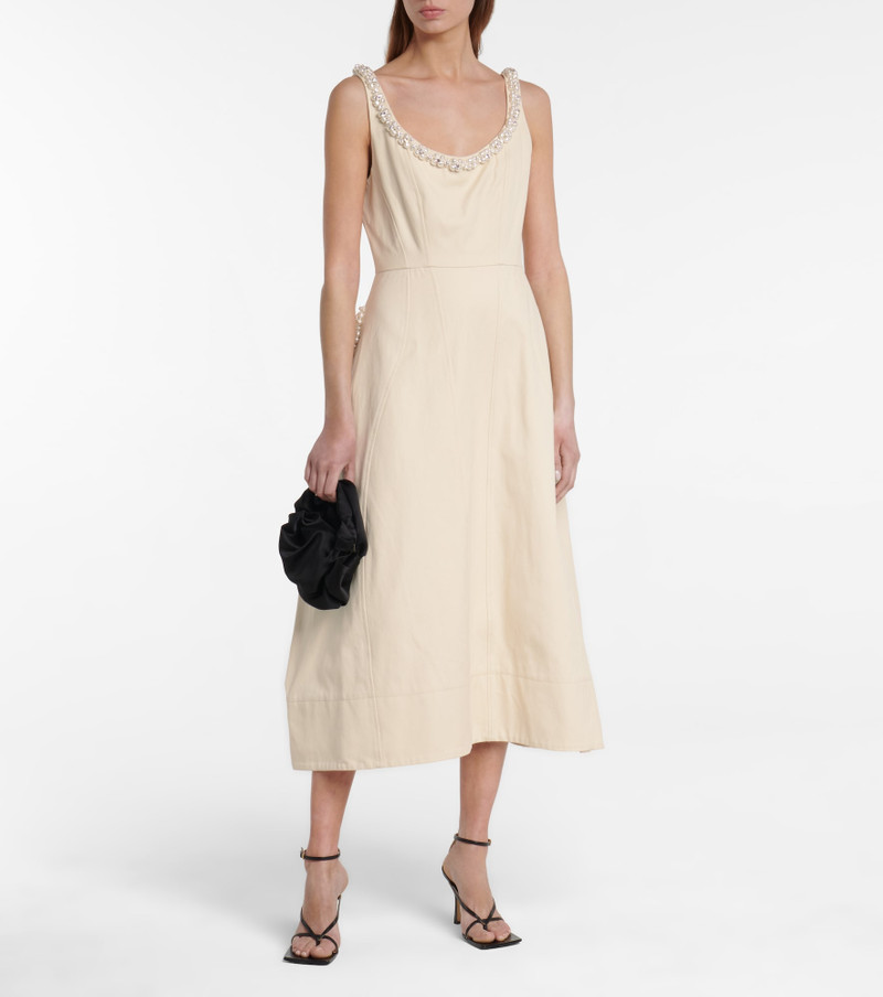 Simone Rocha Embellished cotton midi dress outlook