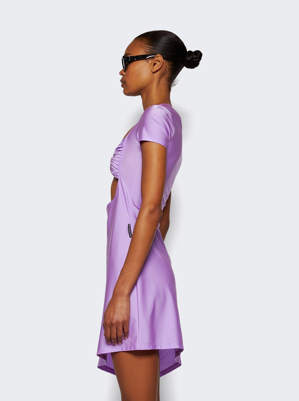 Draped Jersey Open Chest Dress Sweet Lilac - 3