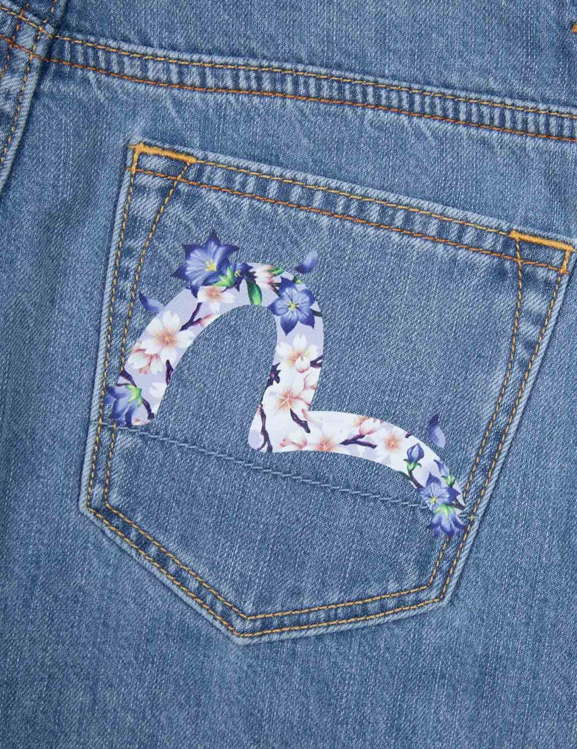 SEAGULL EMBROIDERY AND WISTERIA PRINT RELAX FIT JEANS - 7