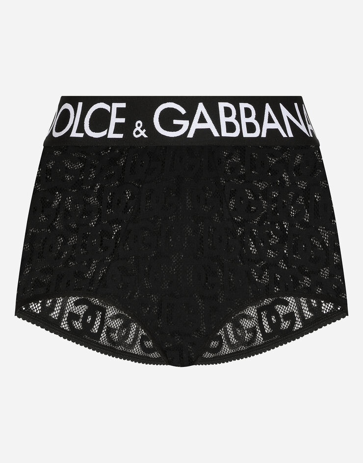 High-waisted tulle jacquard panties with DG logo - 1