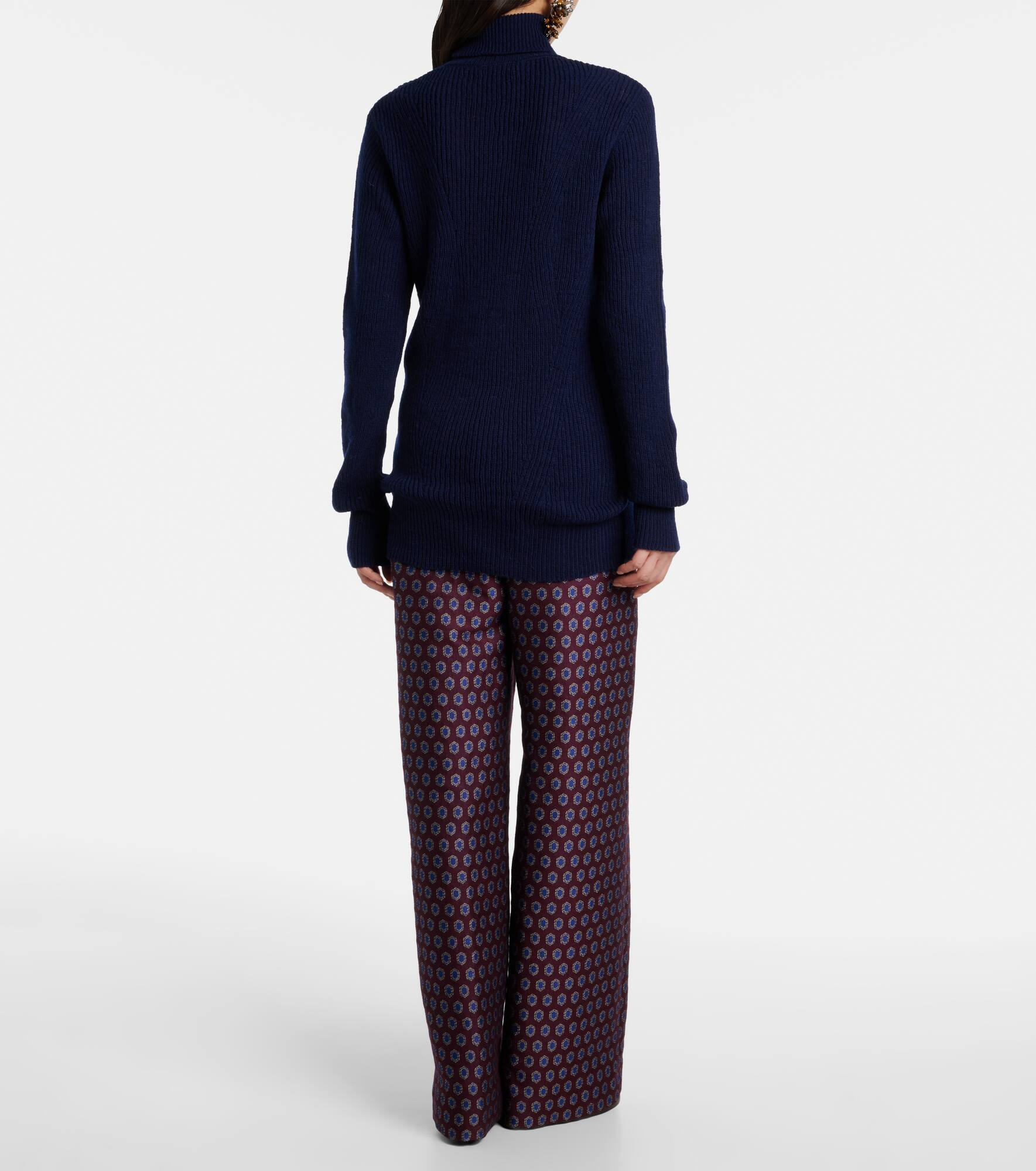 Ribbed-knit wool turtleneck sweater - 3