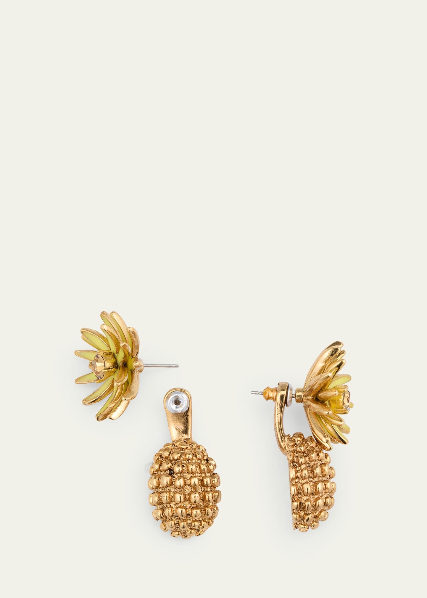 Flower Post with Cactus Drop Earrings - 4