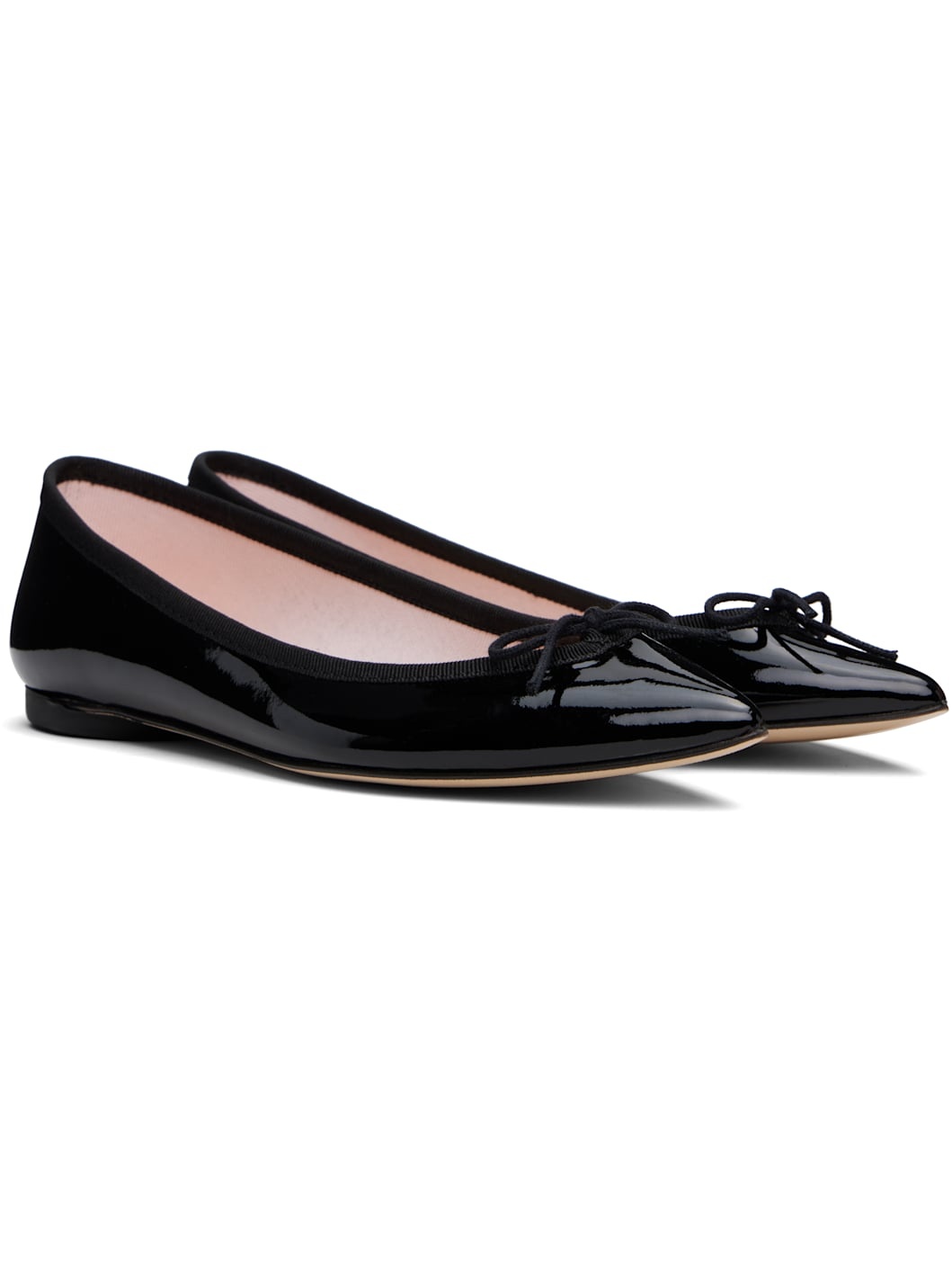 Black Brigitte Pointy Toe Ballerina Flats - 4