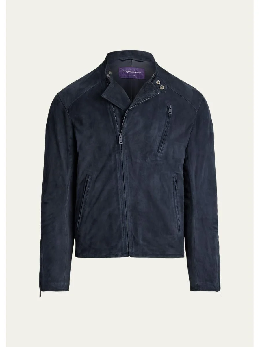 Men's Suede Moto Jacket - 1