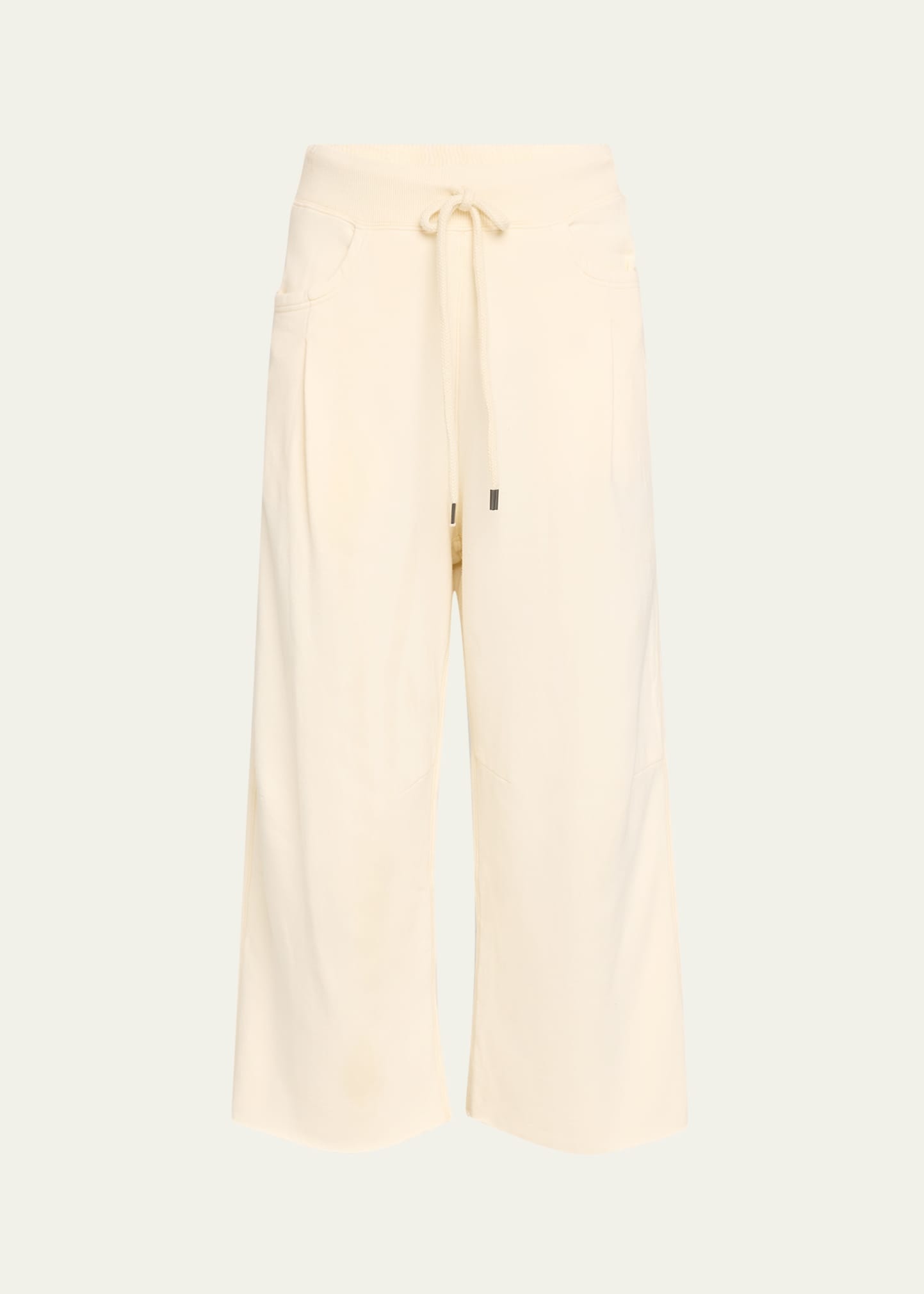 Cropped Pleated Sweatpants - 1