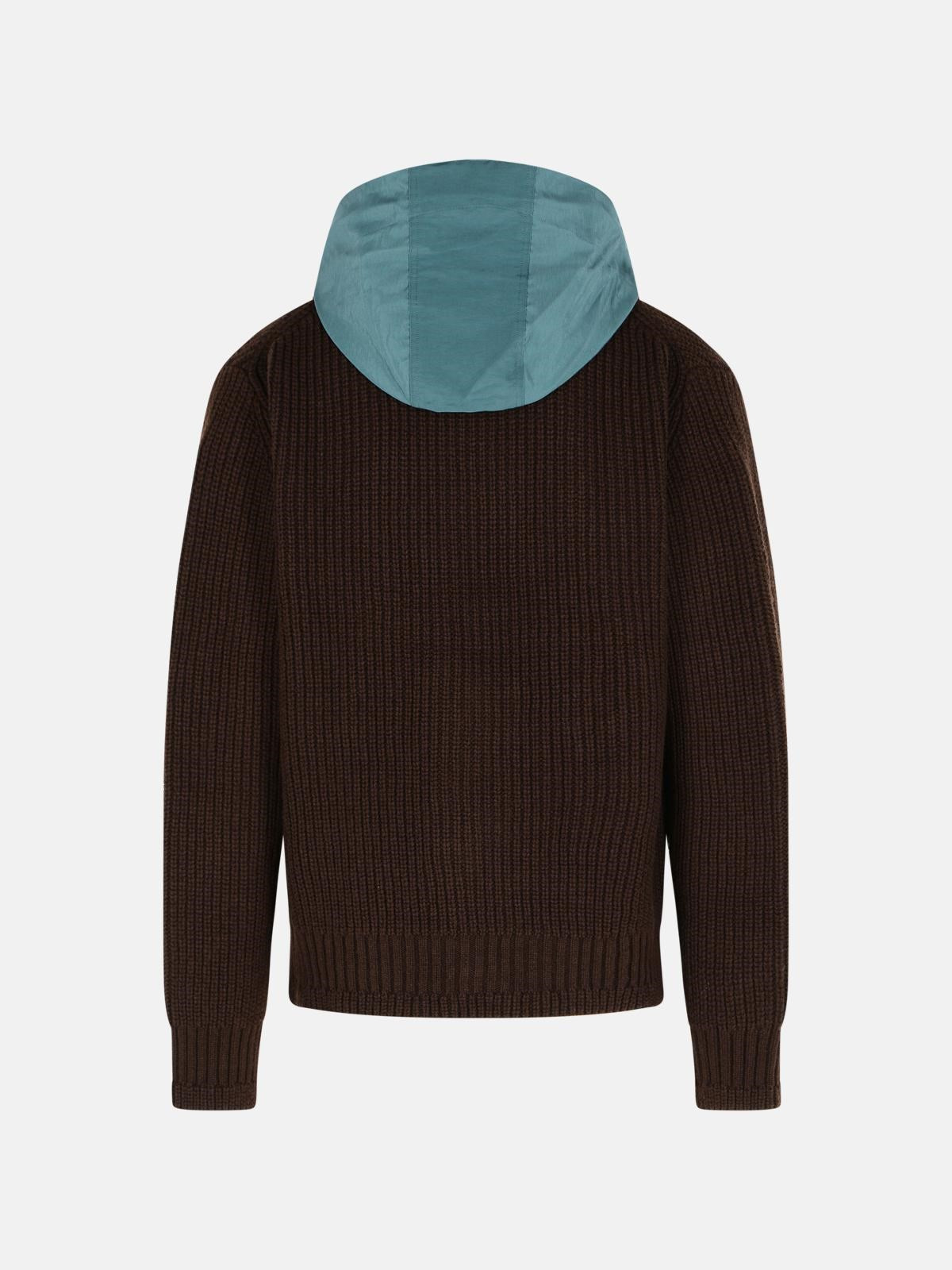 BROWN WOOL BLEND JACKET - 3