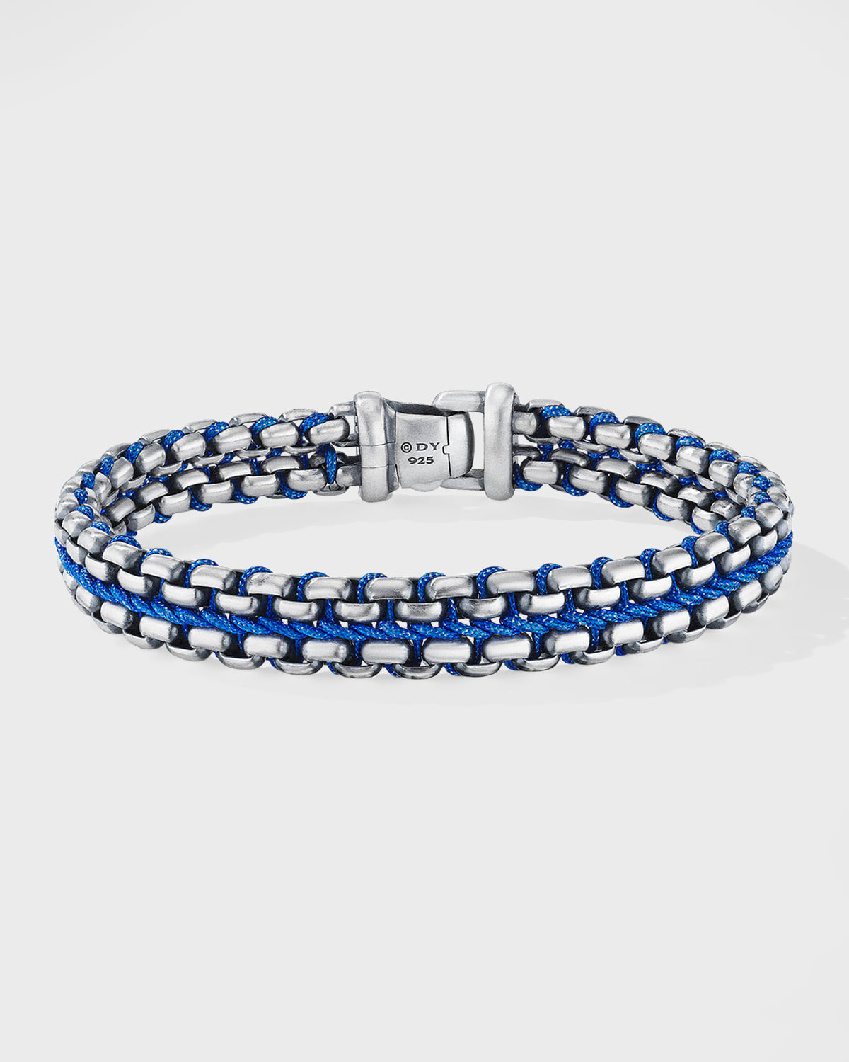 Men's Woven Box Chain Bracelet in Silver, 12mm - 1