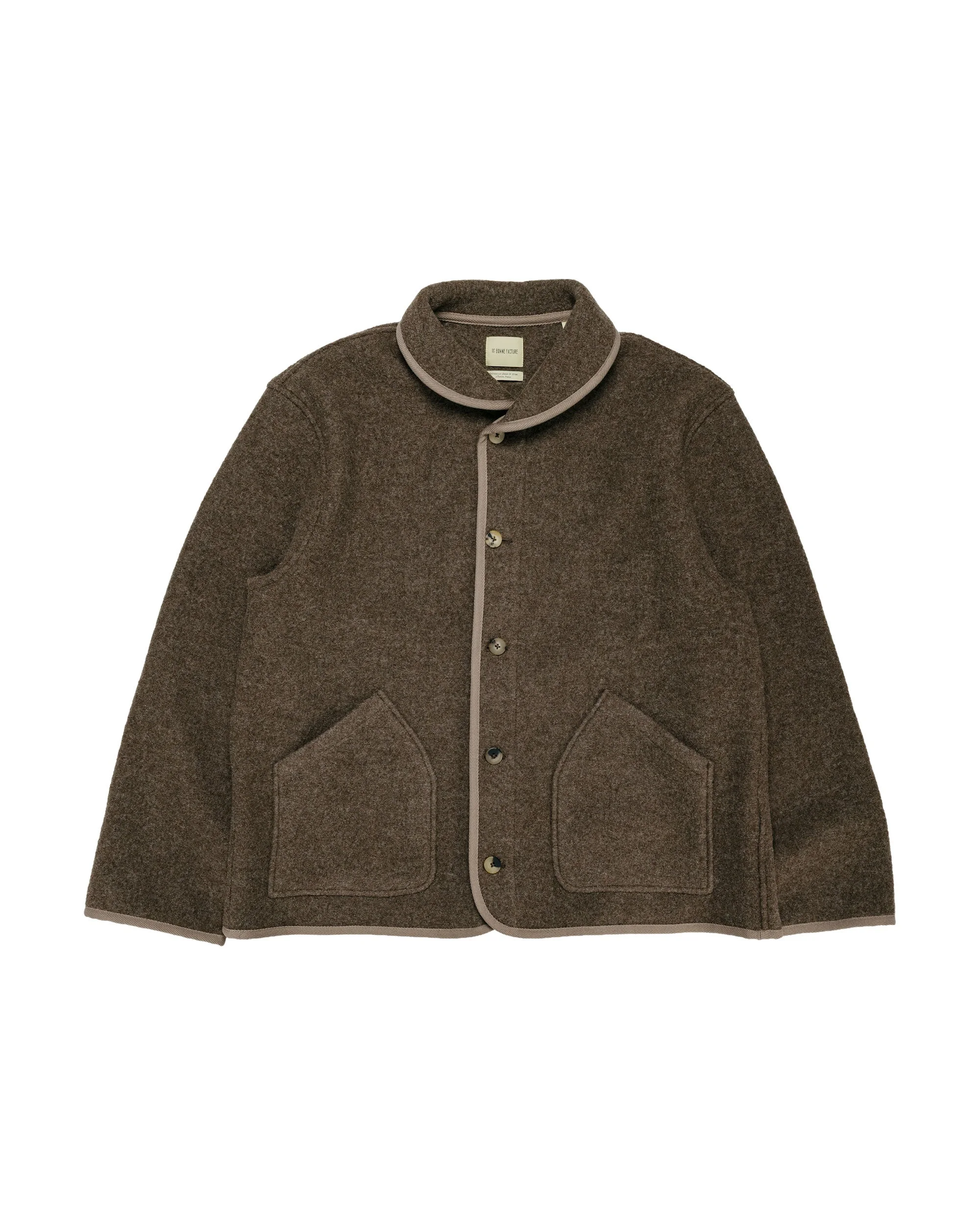 Alpine Jacket Boiled Wool Ash Brown - 1