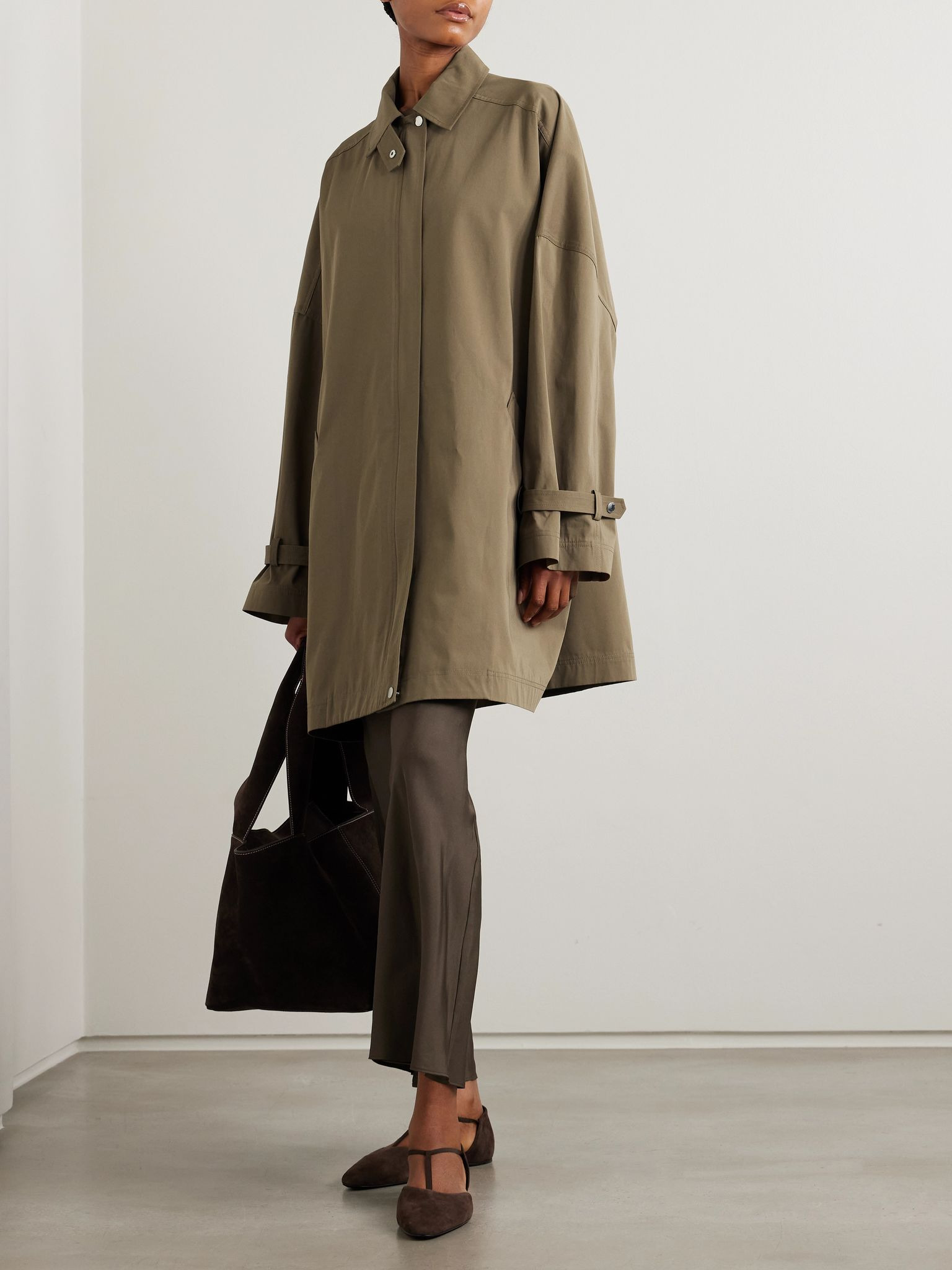 Organic cotton trench coat Brown - 2