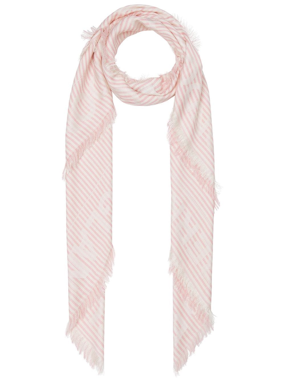 logo striped jacquard scarf - 1