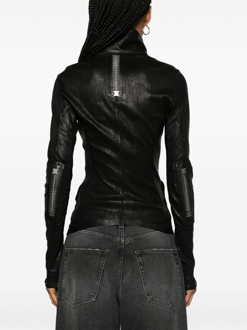 zip-detail leather jacket 4