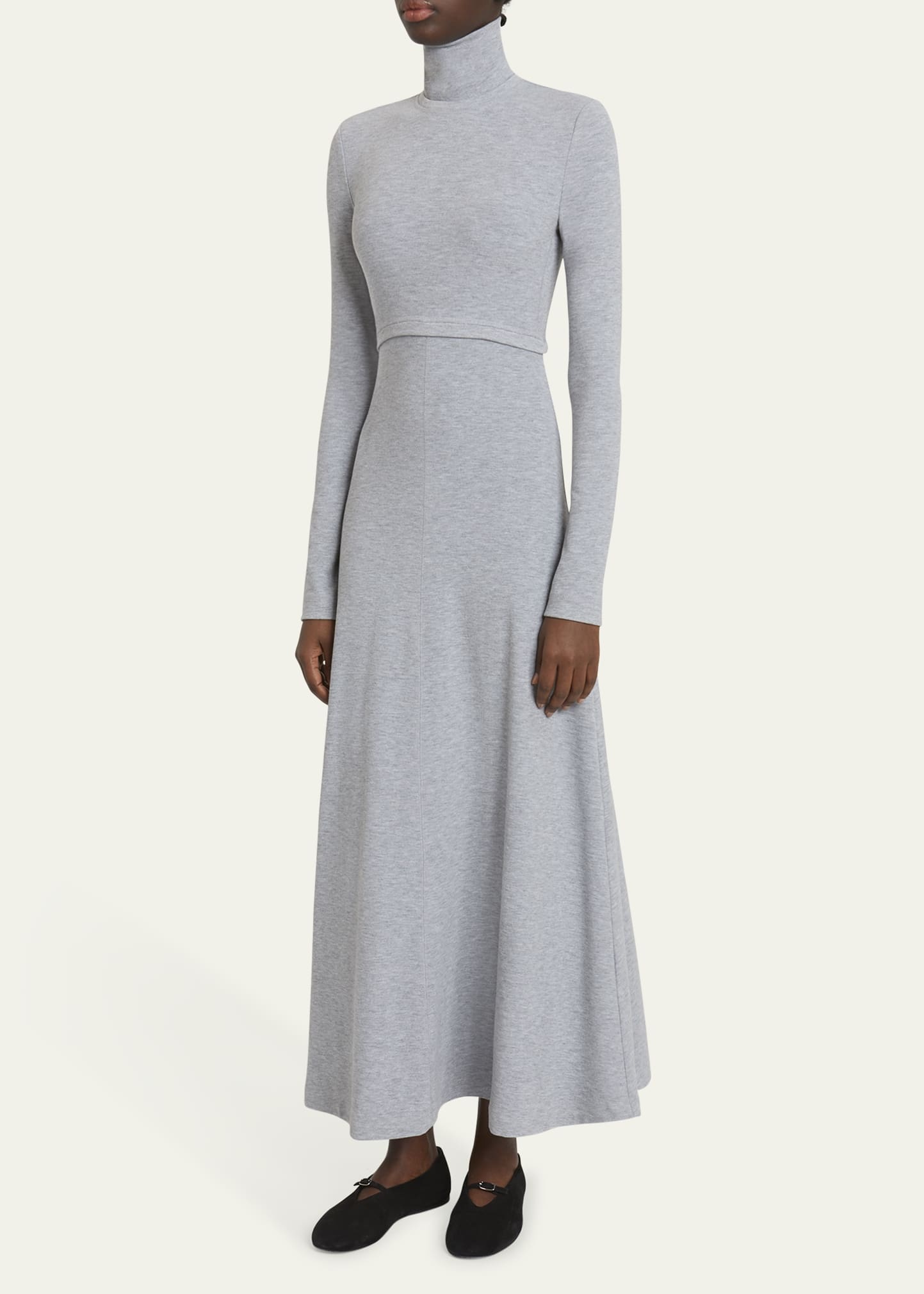 Jayne Brushed Rib-Knit Turtleneck Maxi Dress - 4